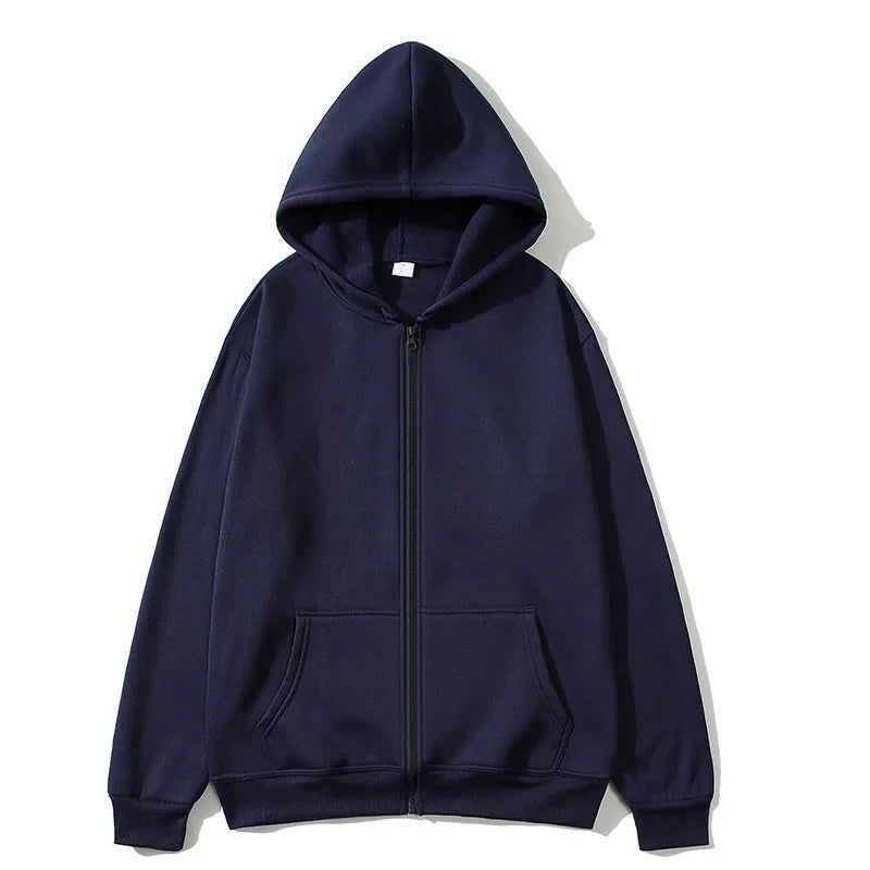 Casual Zipper Hoodie Jacket - Men's Front Pocket Knit Coat