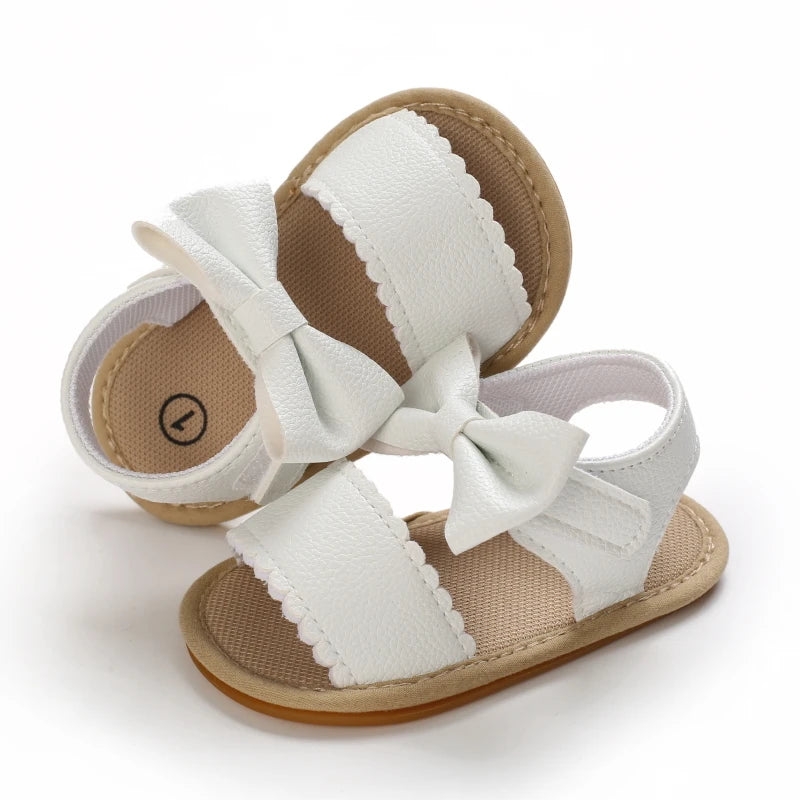 Baby Girl Summer Sandals 0-18 Months Cute Bow Rubber Sole First Walker Casual Comfortable Newborn Sneakers