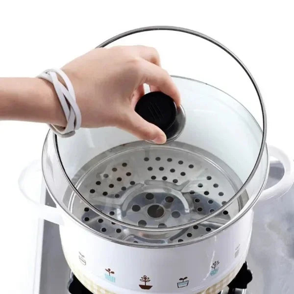 Mango de cocina, pomo de utensilios de cocina, tapa inferior de vidrio, 4 piezas, mangos universales de tapa de olla a presión, mangos intercambiables