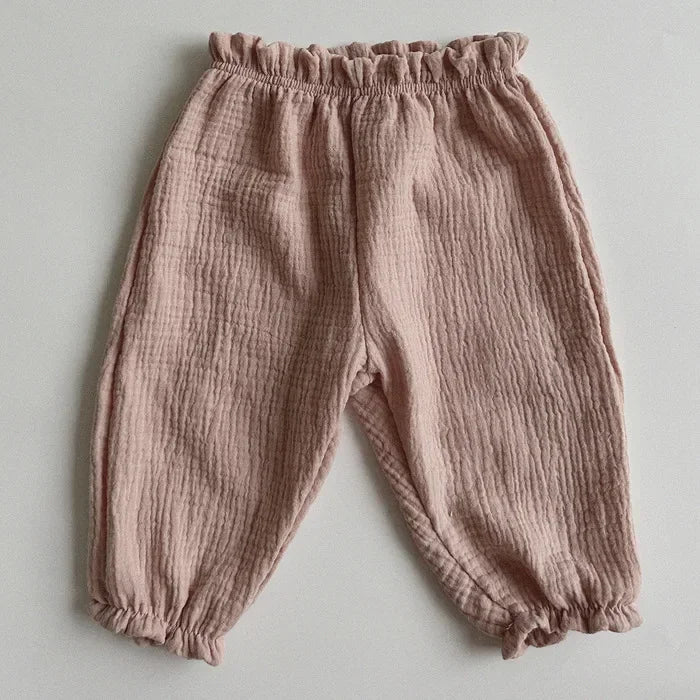 Baby Cotton Print Pants – Soft Muslin, Unisex, Ages 0-3Y