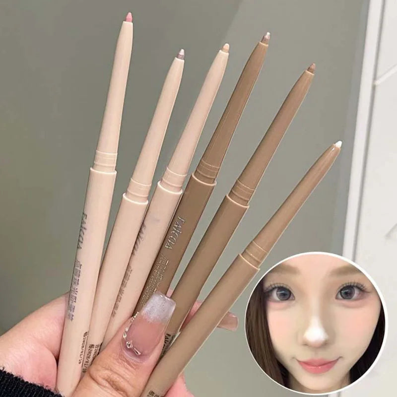 1PC Matte Pink Lying Silkworm Pen Natural Brightening Glitter Eye Shadow Pencil Smooth Quick Drying Eyes Beauty Makeup Cosmetics