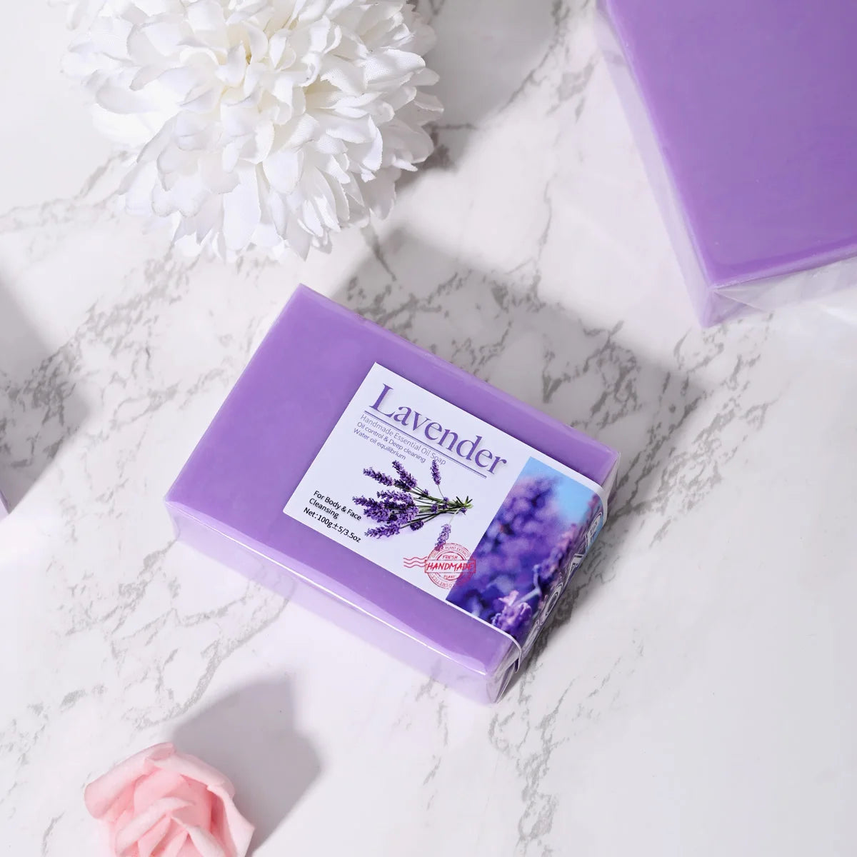 Natural Organic Lavender Essential Oil Handmade Soap – Cleansing, Refreshing & Oil Control Bath Bar