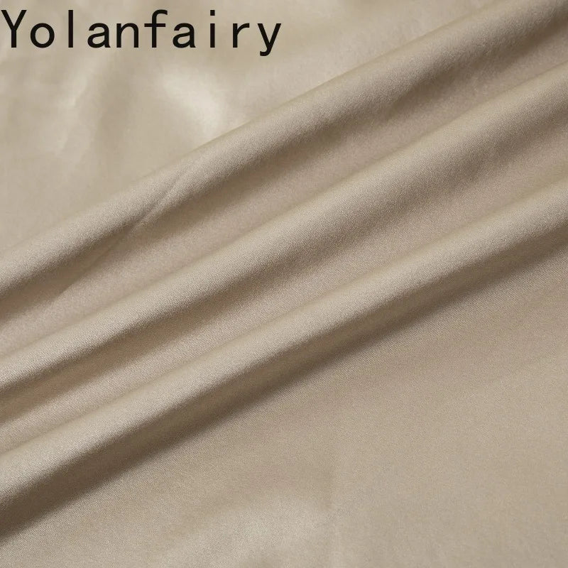 YOLANFAIRY 93% Real Mulberry Silk Pajamas for Woman 2026 Spring Summer High-end Sets Woman 2 Piece Short Sleeve Pijamas De Mujer
