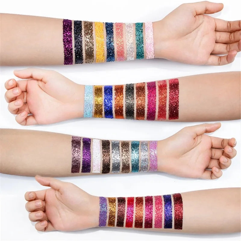36 Colors Monochrome Eyeshadow Glitter Sequins High Gloss Face Body Glitter Pearlescent Easy-to-color Eye Shadow Festival Makeup