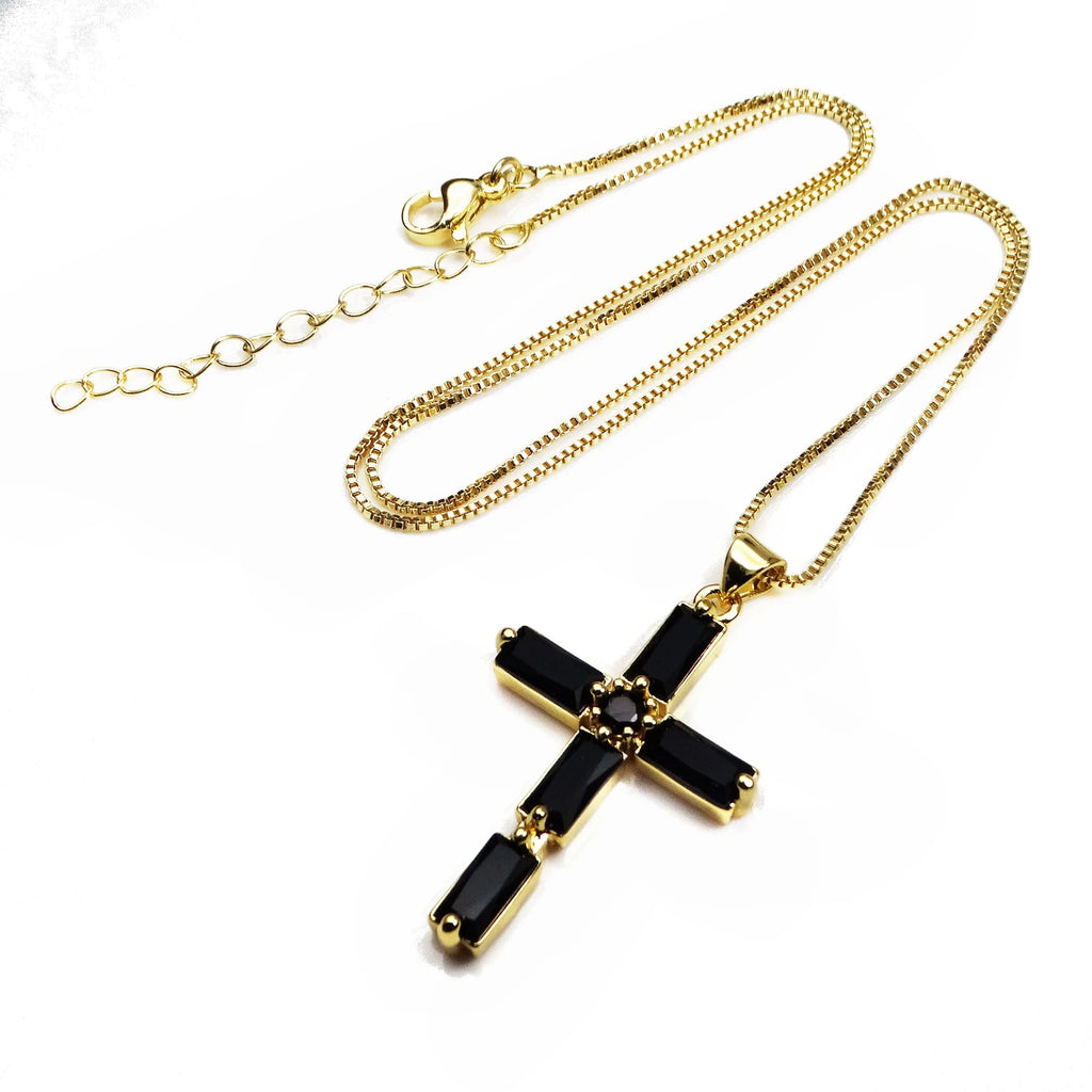 24*37Mm Mix Color Cross Pendant Brass Microlaid Cubic Zirconium Gold Plated Charm Pendant Making Necklaces For Women'S