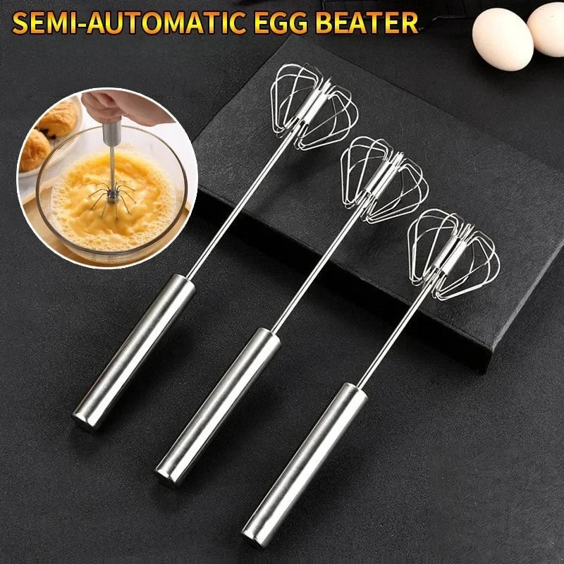 Batidora de huevos semiautomática, batidora de crema rotatoria, batidora de huevos manual para el hogar, herramienta para hornear, utensilios de cocina