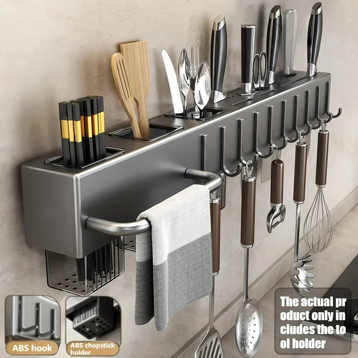 NEW Thiened Kitchen Knife Ra Wall Mounted Chopstis Tube Storage Multi-Function Carbon Steel Kitchen Storage Organizer