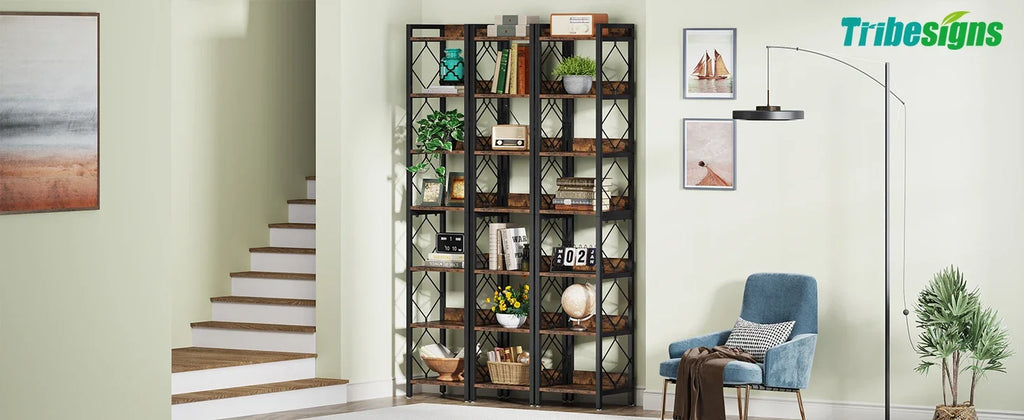 Tribesigns 78.7 Inch Extra Tall Narrow Bookshelf, 7 Tier Skinny Bookcase for Small Spaces, Freestanding Display Shelves