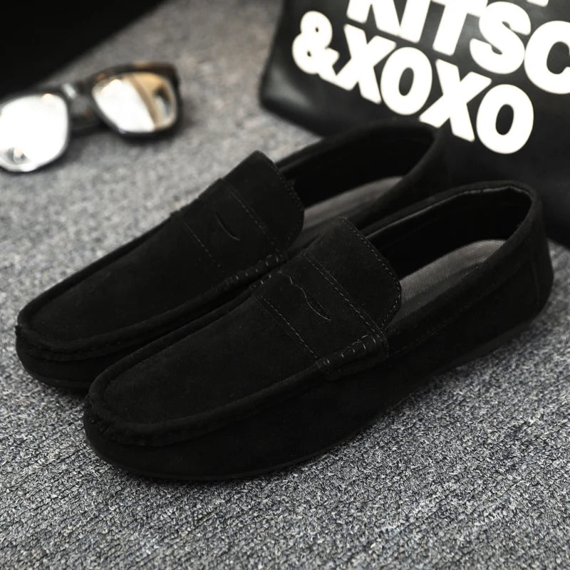Men's Comfort Loafers | Casual Driving Shoes in Black, Grey & Khaki