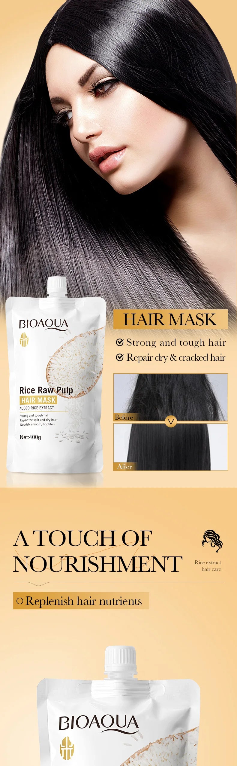PWYUMAN Magical Keratin Rice Hair Mask - Repair and Moisturizing