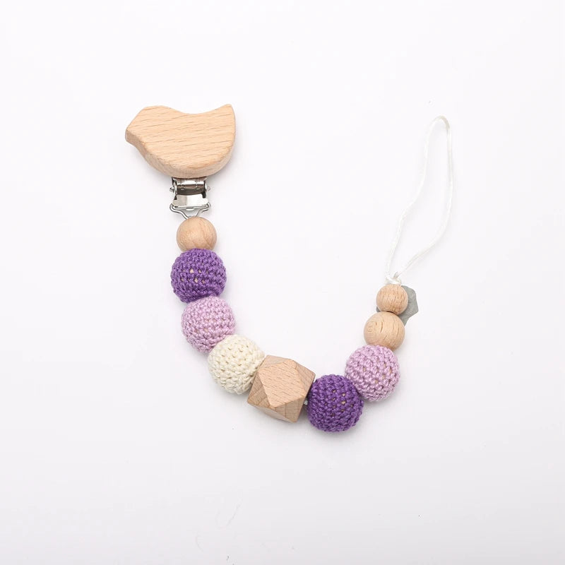Pacifier Clip For Newborns Premium Safe Teething Clip With Silicone Flower Beads