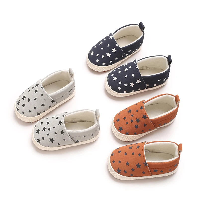 Little Star Baptismal Baby Casual Flat Shoes Spring Autumn Soft Walking Shoes For Infant Toddler 0-18 Months