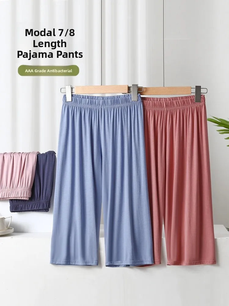 Modal Loose Sporty Summer Sleepwear Women's Casual Pants Straight Leg Wide Leg Big Size Thin Short Shorts Home Comfortable