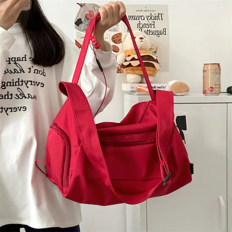 2026 New Women Large Capacity Canvas Crossbody Travel Tote Bag Casual Shoulder Messenger Bag Sports Yoga Satchel Handbags Female