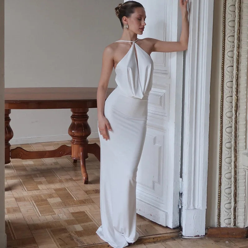 Women's Elegant Sleeveless Backless Maxi Dress