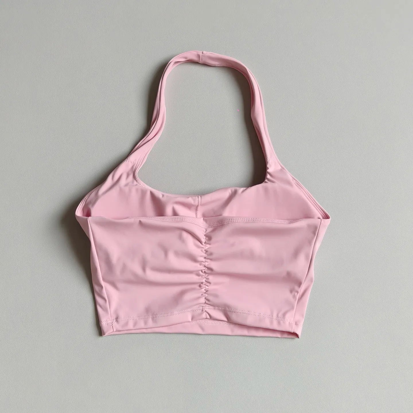 Women's Halter Neck Yoga Vest with Chest Pad Quick-Drying Breathable Sports Bra for Gym Fitness Pilates Running Training
