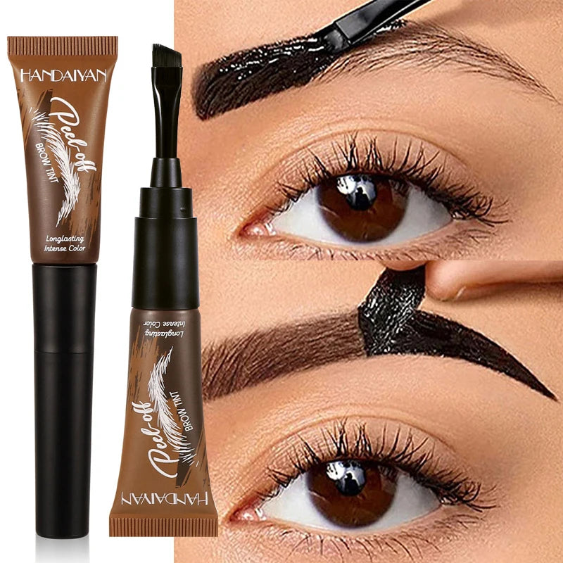 Eyebrow Tattoo Tint Semi Permanent Brow Tint Long-lasting Waterproof Natural Brown Liquid Eye Enhancers Brow Tattoo with Brush