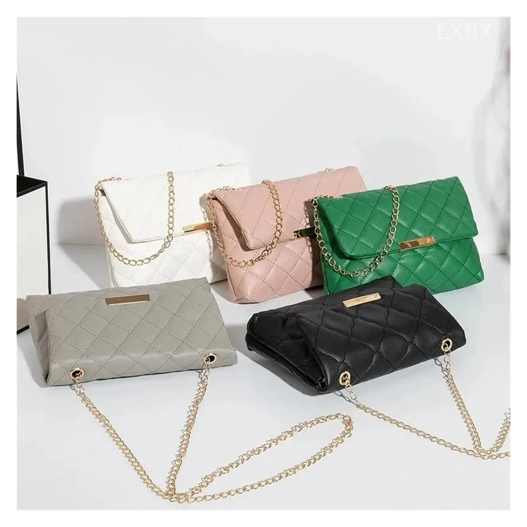 Diamond Lattice Women Shoulder Bag Female Embroidered Small Square Bag PU Crossbody Bags Handbag And Purses Phone Bags