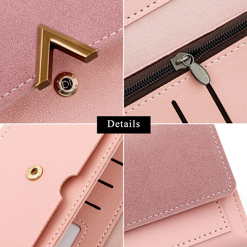 CNGRANDBAG Women's Personalized PU Leather Tri-Fold Wallet