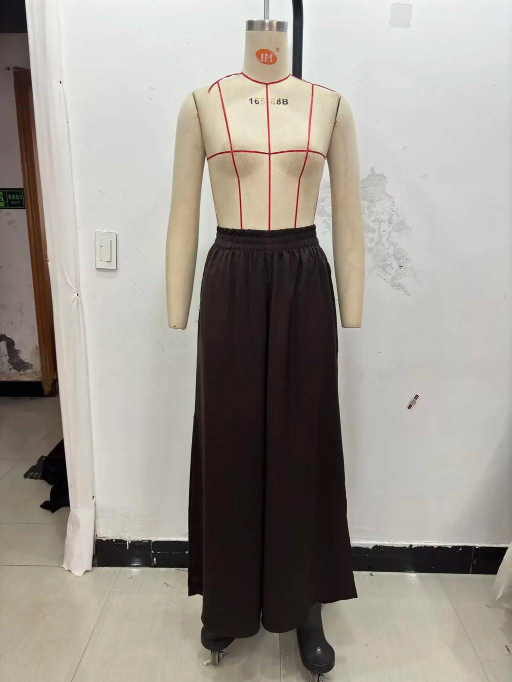 KONDALA Women's Wide Leg Pants - Casual Elastic Waist Trousers Pink