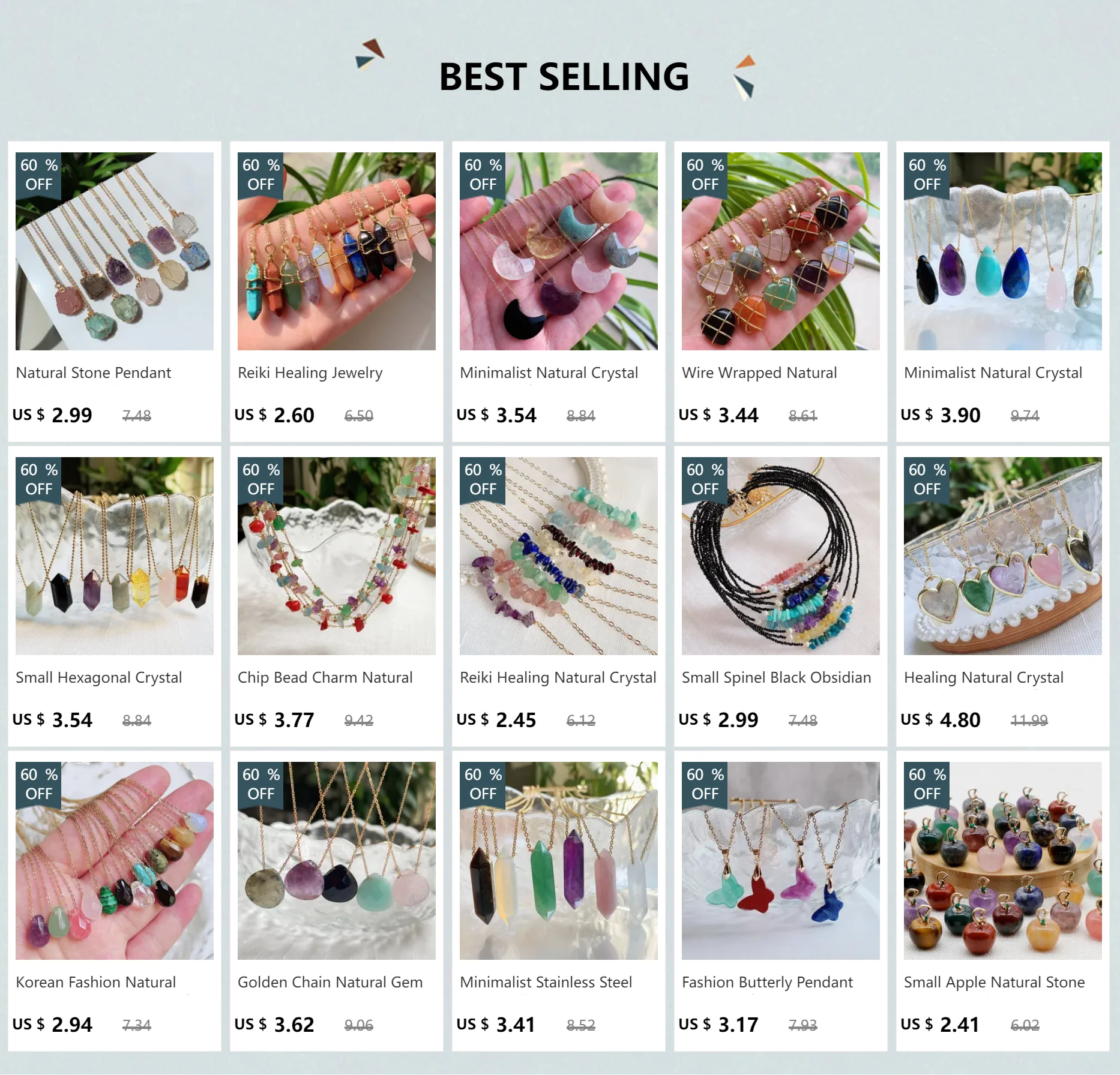 Korean Fashion Real Natural Crystal Stone Pendant Necklace Minimalist Jewelry Mini Small Heart Pendulum Steel Chain Women Choker