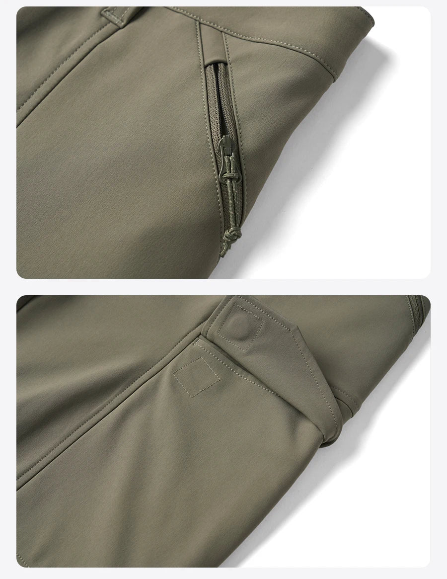 SIMWOOD 2026 Spring New Loose Straight Water Repellent Softshell Pants Men Elastic Hiking Trouser