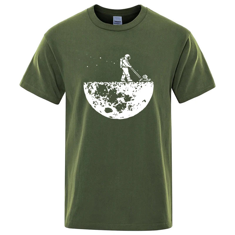 Men's Lunar Cleaner Graphic T-Shirt - Cotton Blend O-Neck Casual Tee