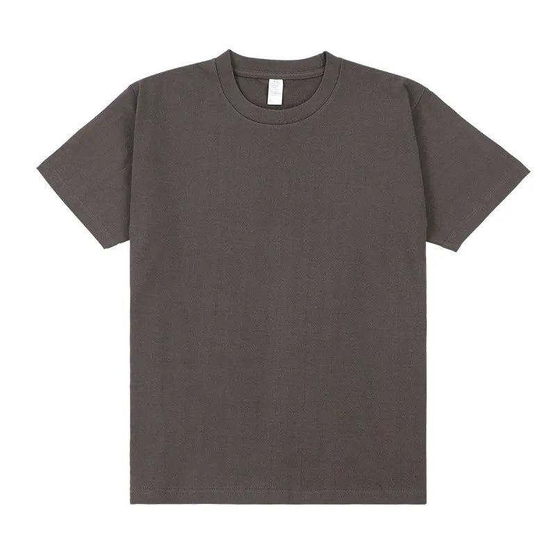 Men's Heavyweight Cotton T-Shirt - Loose Fit Crew Neck Short Sleeve