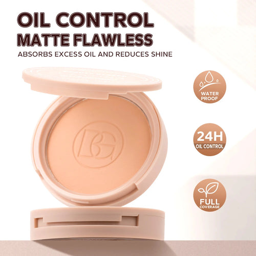 Beauty Glazed Oil Control Matte Setting Powder With Mirror For Oily Skin Flawless Long Lasting Finish