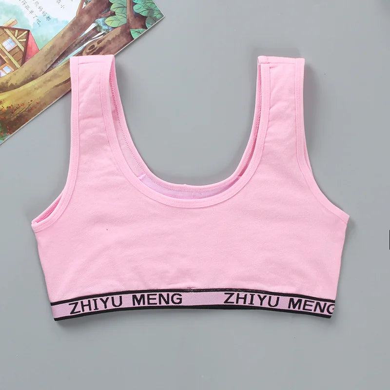 1/3PCS Teenage Girls Training Bras Vests Puberty Adolesent Students Underwear Brassiere Letters Wireless Children Tube Tank Tops