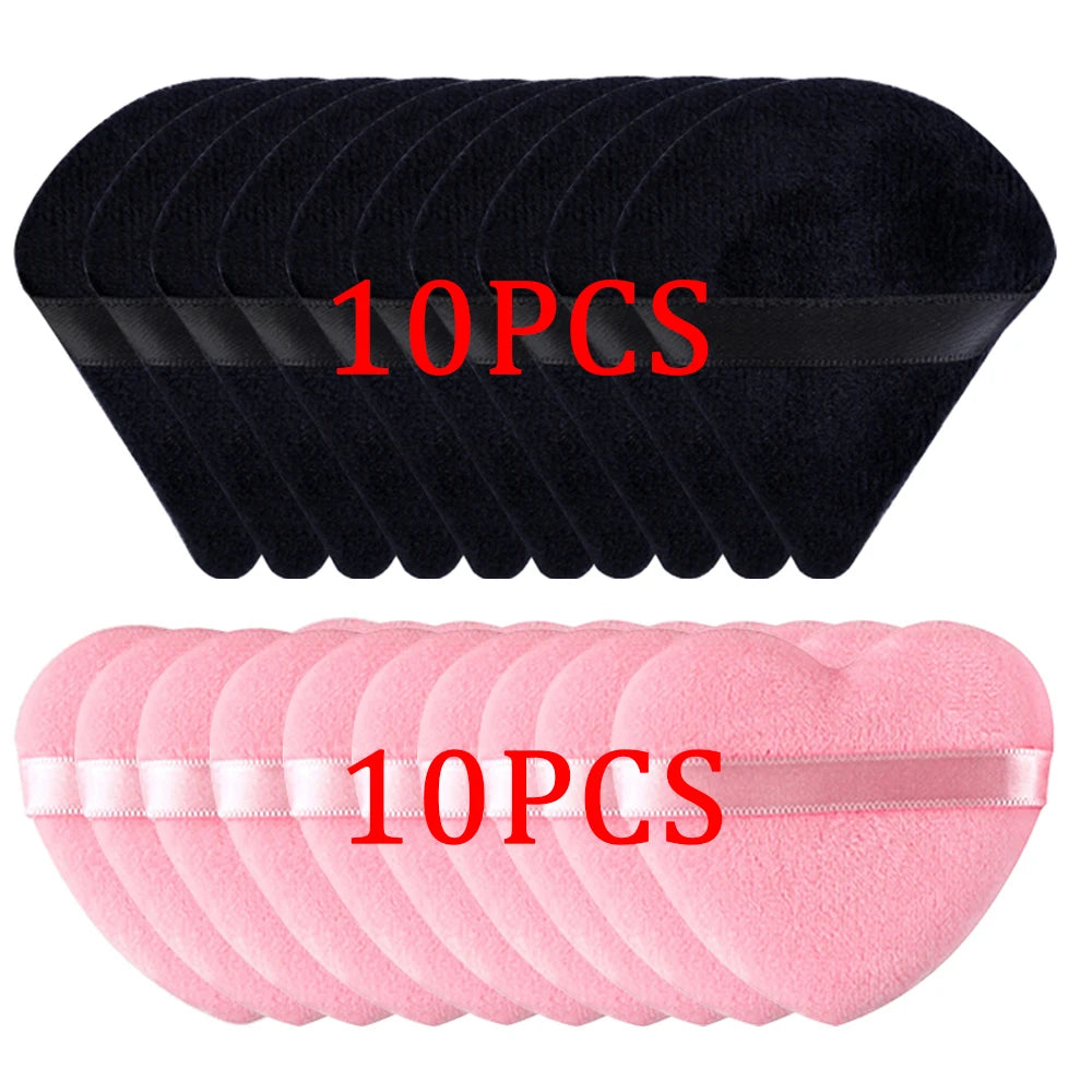 Triangle Velvet Powder Puff Set For Wet And Dry Makeup Puffs Twenty And Thirty Pieces Pro Beauty Tool