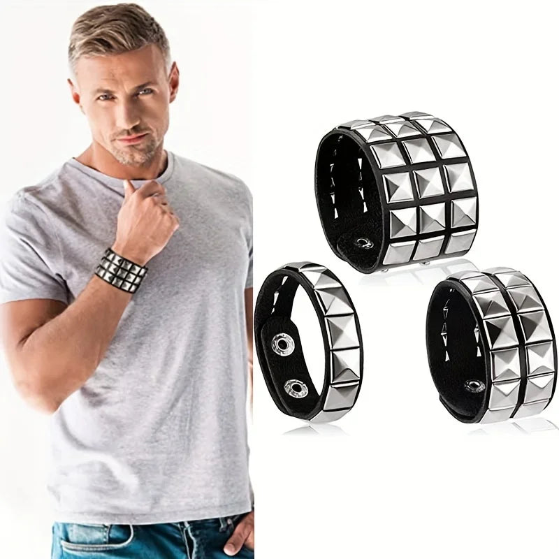 New Punk Hip-Hop Gothic Nail Bracelet Rivets Casual Couple Bracelet Party New Year's Christmas Valentine's Day Birthday Gift