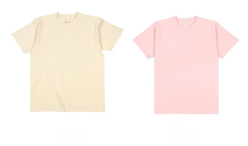 250G Heavy Men's T-shirt Solid Color Cotton Short-sleeved Men T shirt Bottoming Tops Tees Shirt