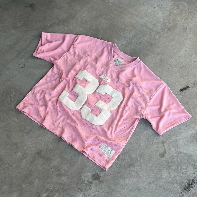 Y2K Retro Jersey Quick Dry Breathable Mesh T Shirt Men Women'S Street College Sports Wear Oversized Unisex Football Training Wear