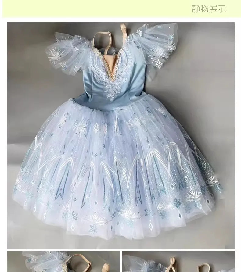 Professional Tutu Long Romantic Tutu Flower Suspender Ballet Swan Lake Ballet Ladies Children Girl Fairy Ballet Costume Women