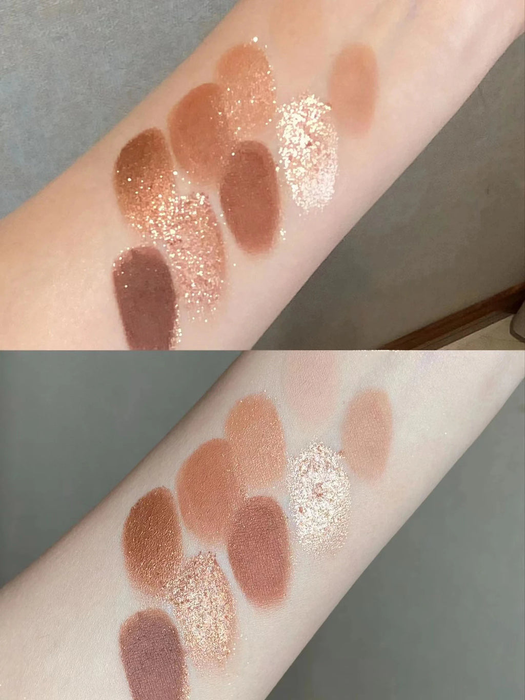 9 Colors Glitter Eyeshadow Palette Chocolate Brown Shimmer Matte Acrylic Eye Shadows Palette Waterproof Korean Makeup Cosmetics