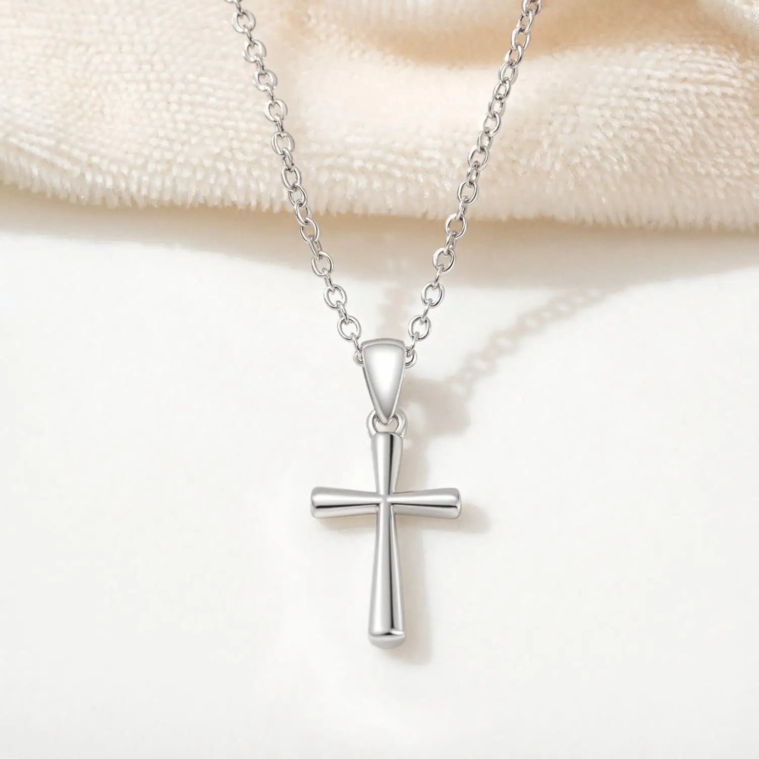 New 925 Sterling Silver Cross Necklace Style Geometric Style Woman Pendant Choker Birthday Exquisite Jewelry