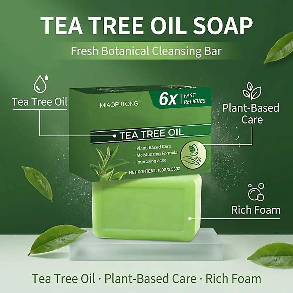 Gentle Exfoliating Bar Soap,Tea Tree Oil Soap For Body Skin Cleaning,Moisturizes Face And Body Natural Soaps Cleansing Bar Soap