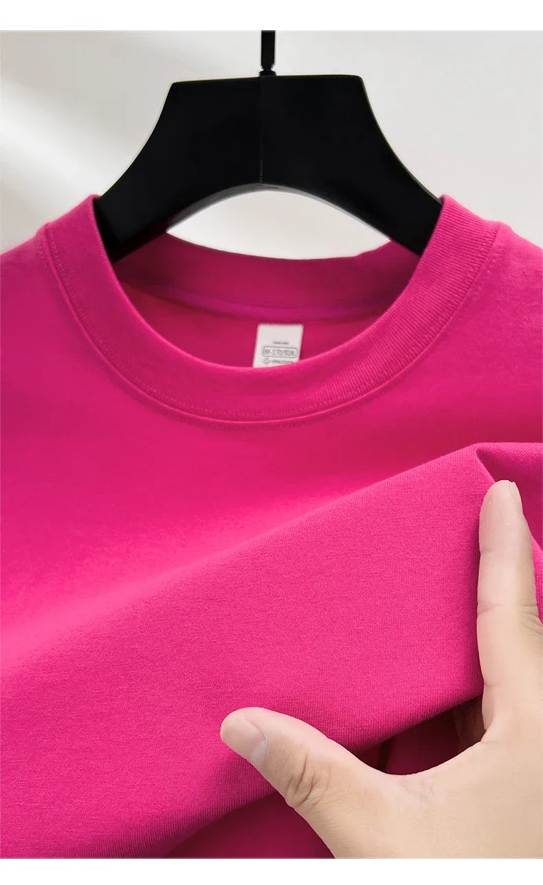 100% Pure Cotton Summer High-end Brand Men's Short Sleeve Round Neck Fashionable Style Half Sleeved Top Breathable T-shirt