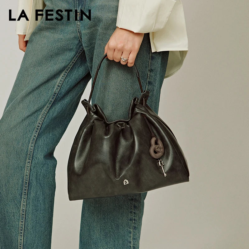 LA FESTIN Original Brand Women's Bag 2025 New Fashion Leather Shoulder Bag Lady Handbag Large Capacity Bag Crossbody Bag