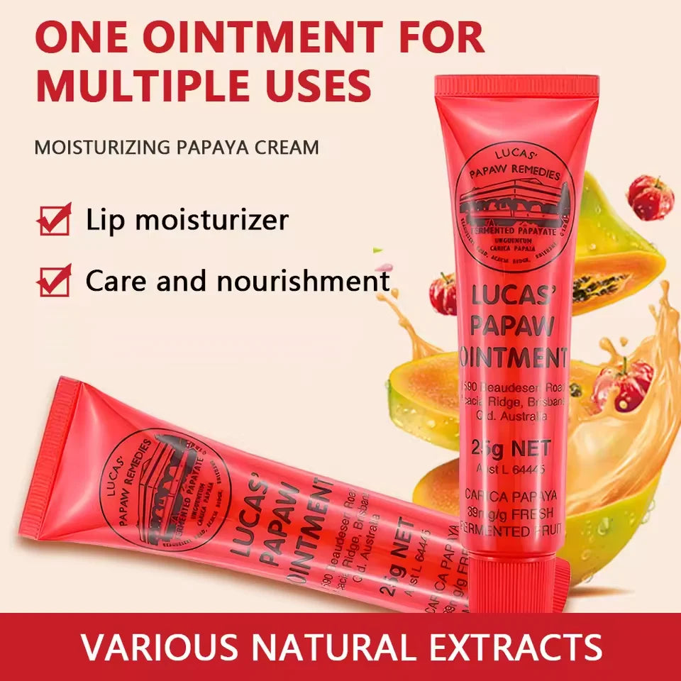 Face Care Lucas Papaw Ointment Balm Lipstick Moisturizing Anti Drying Multifunctional Hydrating Universal Cream Lip Balm Oil 25G