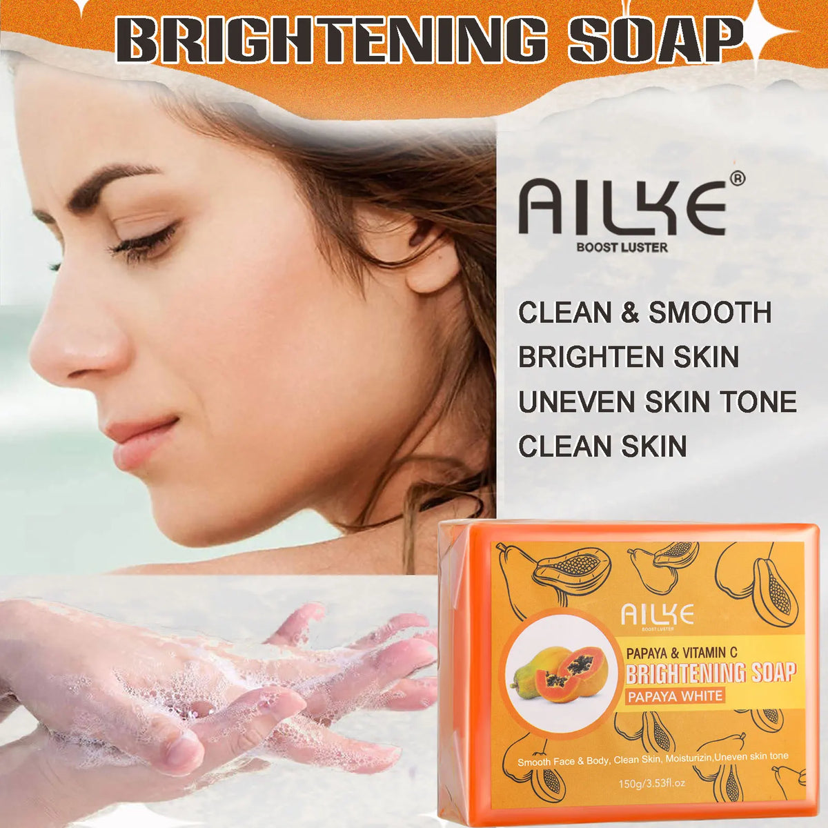AILKE 5-in-1 Glutathione Skin Whitening Care Set for Face and Body