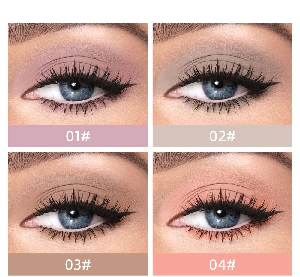 QIBEST 8 Colors Matte Liquid Eyeshadow Set Waterproof Long Lasting Eye Shadow Nude Brown Eye Pigment Makeup For Women Contouring