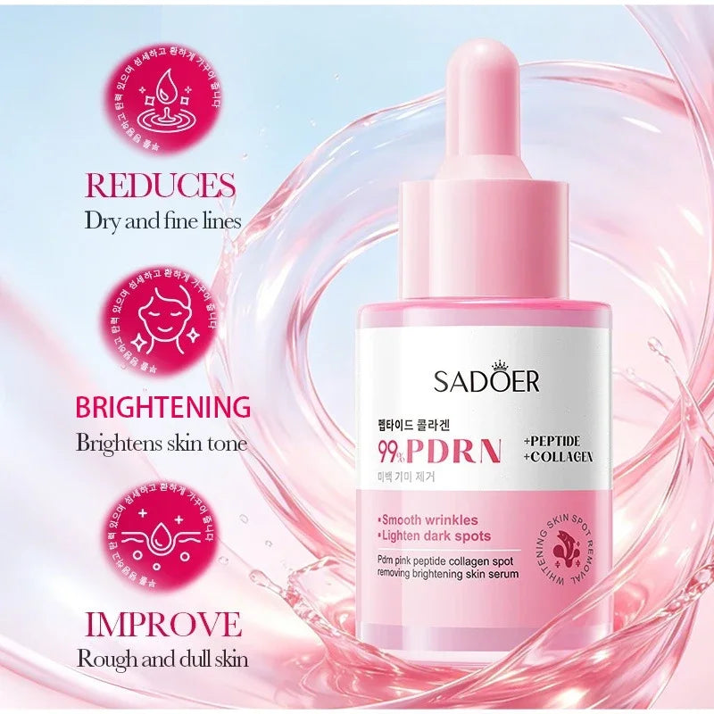 Pink PDRN Collagen Rich Essence With Peptides Salmon Moisturizing Toner,Refreshing Non-sticky Skin Care Serum For All Skin Types