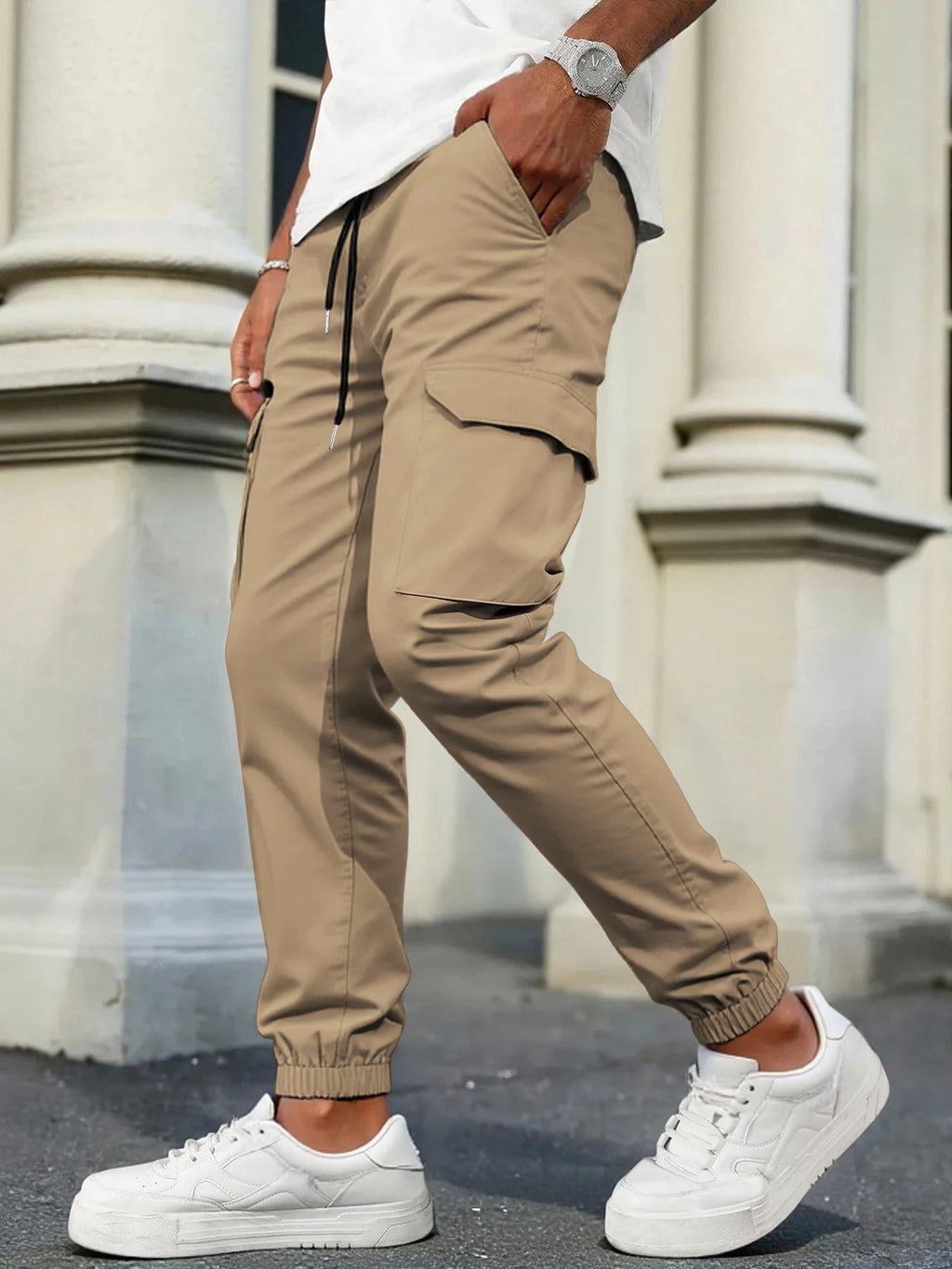 Men's High-Street Loose Straight Leg Workwear Trousers Sporty Casual Jacket Pants Streetwear Fashion Loose Fit Utility Pants