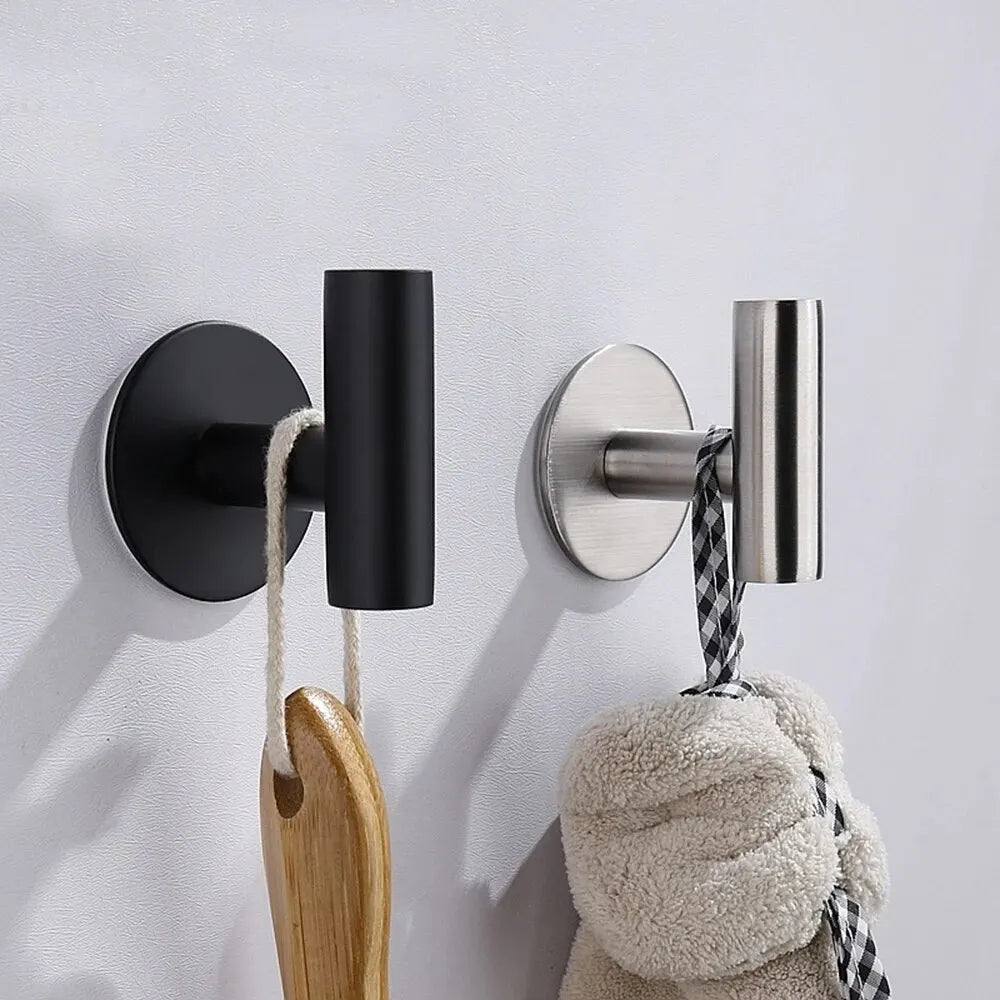Ganchos Autoadhesivos de Acero Inoxidable Adhesivos de Pared Ganchos Colgantes Soporte para Abrigos Llaves Toallas Bolsos Sombreros Accesorios de Almacenamiento para el Hogar