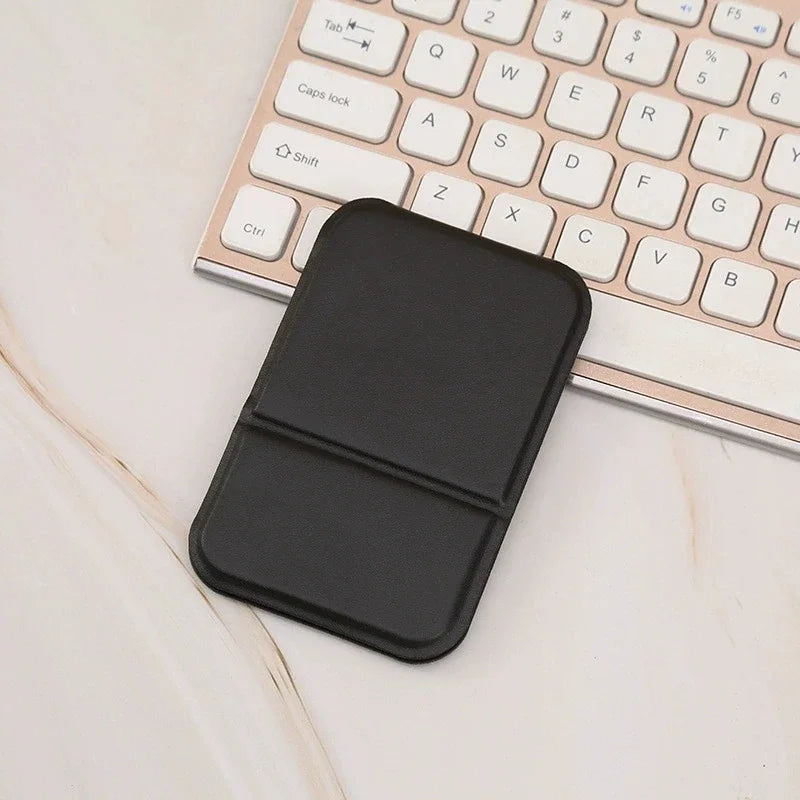 Desktop Makeup Mirror Foldable Portable PU Leather Compact For Students With Cute Solid Color
