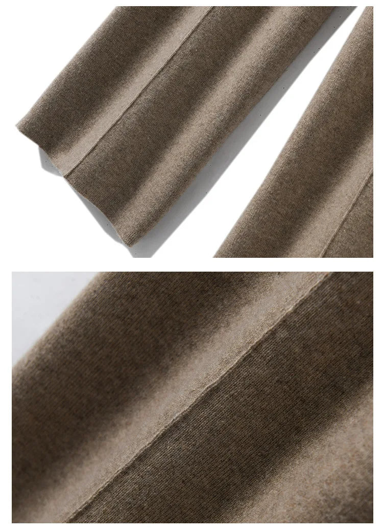 Women's Solid Color Wool Knitted Wide Leg Pants Autumn Winter Basic Soft Warm Cashmere Knit Trousers Casual Simple Style Korean