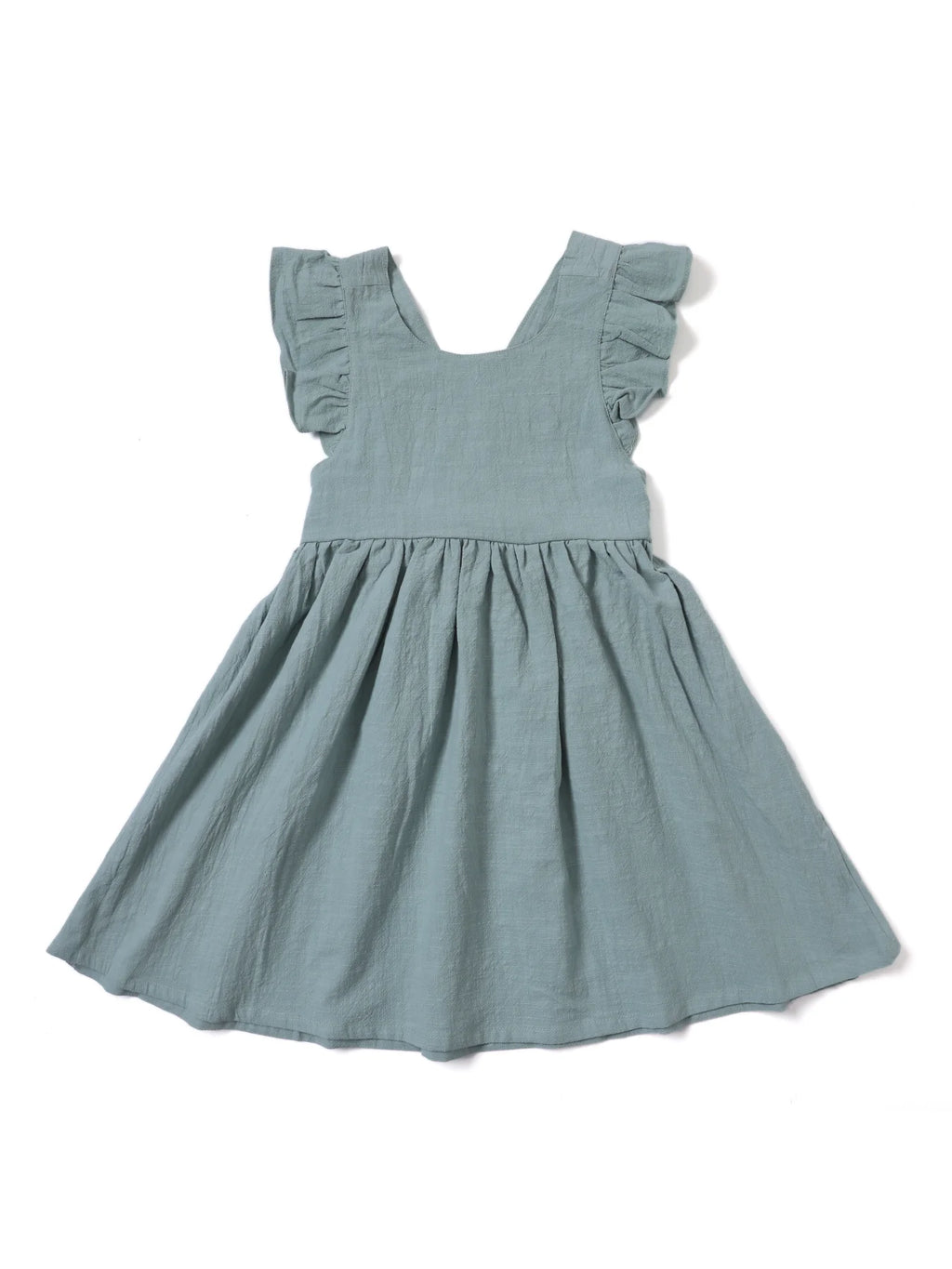 Casual Style Sleeveless Baby Girl Clothing Flying Sleeve Cotton and Linen Material Versatile Solid Color Princess Dress
