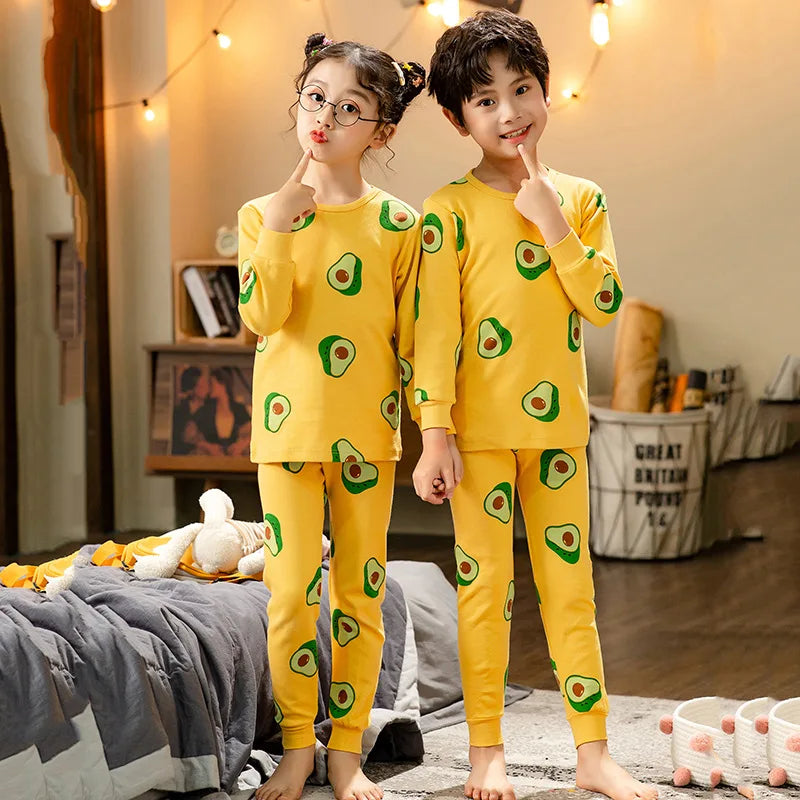 Toddler Boys Pajamas Sets for Teenagers 2 to 3 4 5 6 7 8 9 10 11 12 13 14 Years Autumn Winter Cotton Green Dinosaur Kids Pijamas